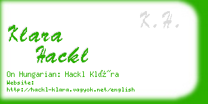 klara hackl business card